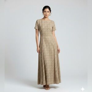 Elegant Tan Off-shoulder Formal Dress